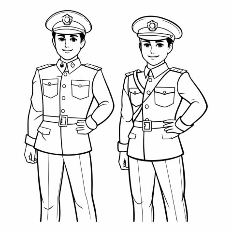 police officer and police officer cartoon vector illustration gr