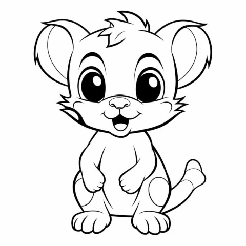 Cute cartoon hamster for coloring book or page.