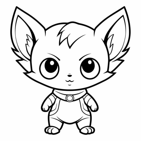 Coloring book for children: Cute cartoon fox