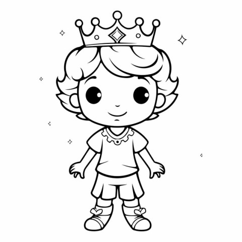 Coloring book for children: princess. Cute cartoon vector illust