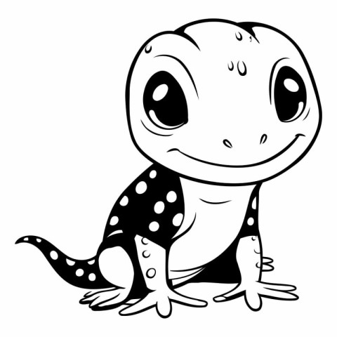 Cute cartoon frog on a white background for children.