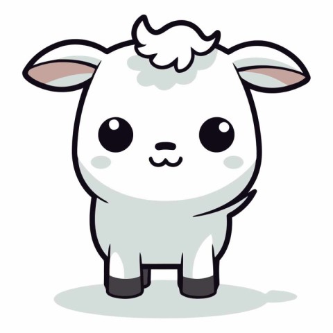 Cute cartoon sheep isolated on a white background.