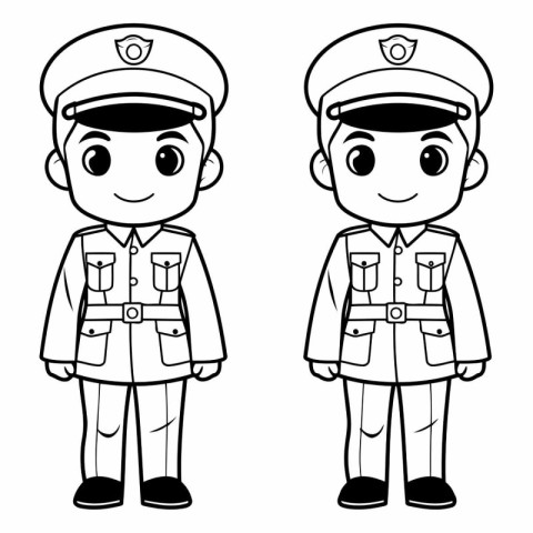 Cartoon Police Officer and Policeman Characters.