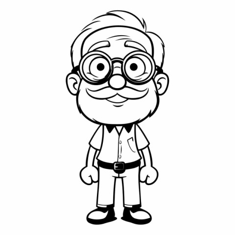 Grandfather Cartoon Mascot Character Vector Illustration. EPS10