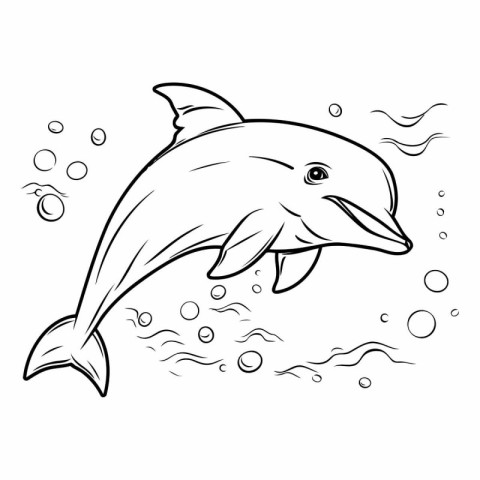 Dolphin. Coloring book for children and adults.