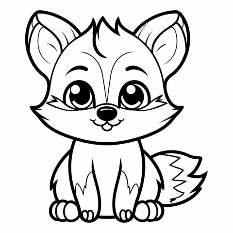 Coloring book for children: Cute little fox