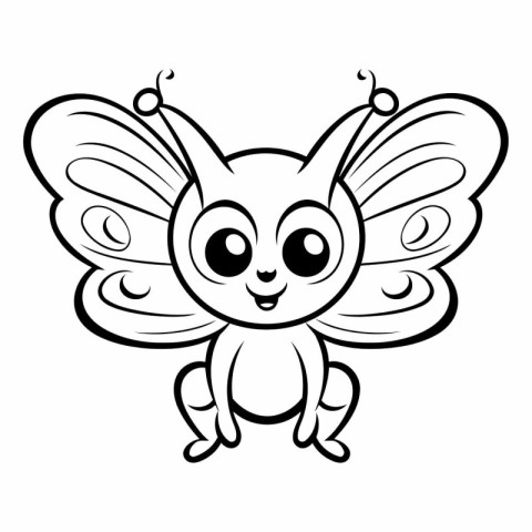 Cute Butterfly Cartoon Mascot Character.