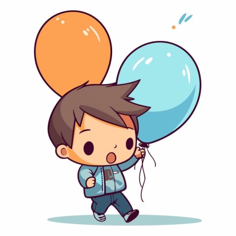 Cute boy with balloon. eps10.