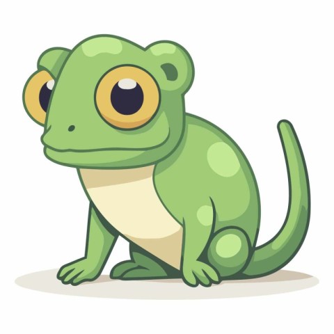 Cute cartoon frog isolated on a white background.