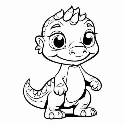 Cute Cartoon Dinosaur - Coloring book for children