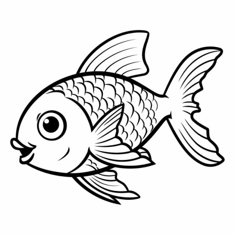 Cute fish icon. Cartoon illustration of cute fish vector icon fo