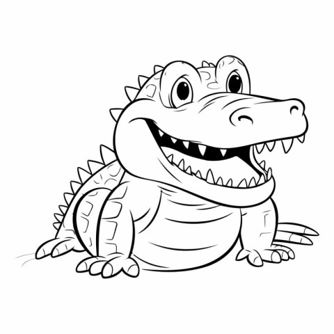 Cartoon crocodile isolated on a white background.