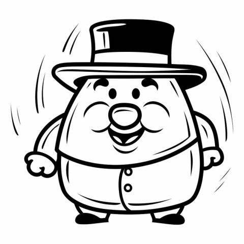 A cartoon illustration of a hamster with a top hat smiling.