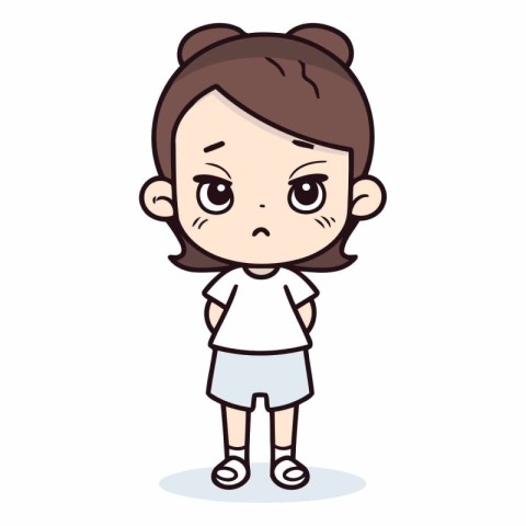 Angry Little Girl - Retro Cartoon Vector IllustrationÃ¯Â»Â