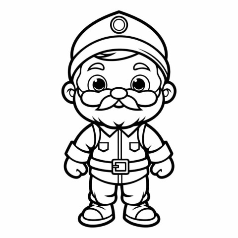 Coloring book for children: Pirate with mustache and hat