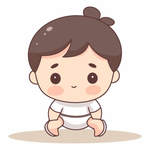 Cute baby boy cartoon character for your design.