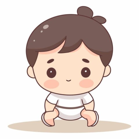 Cute baby boy cartoon character for your design.