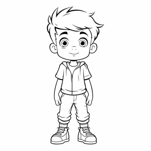 cute little boy cartoon vector illustration graphic design vecto