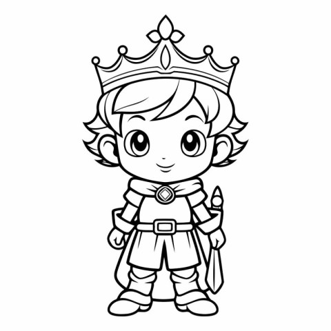 Coloring Page Outline Of Cartoon King Fantasy Character Vector I