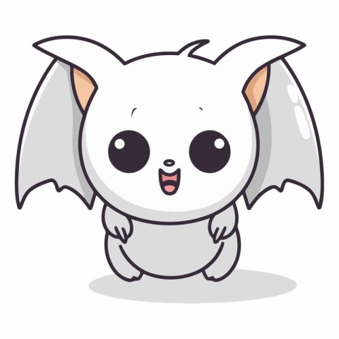 Cute little bat character cartoon vector illustration. Cute litt