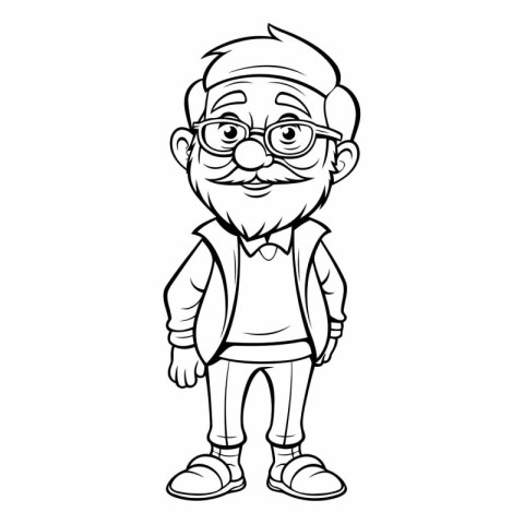 Grandfather Cartoon Mascot Character Vector Illustration. EPS10