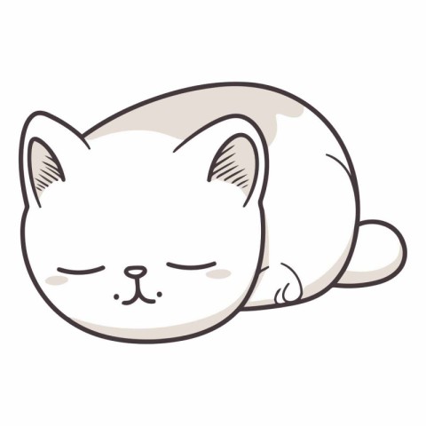 cute cat sleeping isolated icon vector illustration designicon v