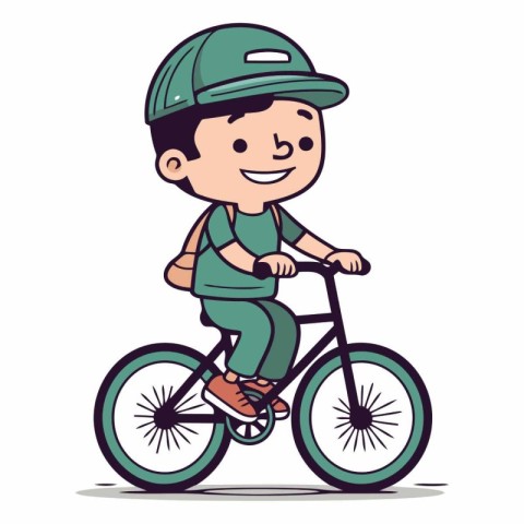 Boy riding a bicycle of a child on a bicycle.