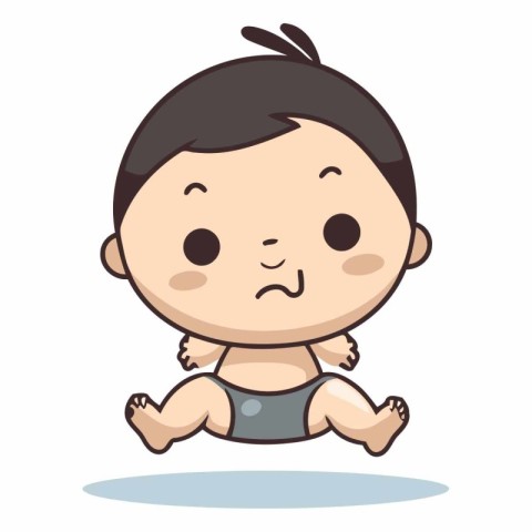 Crying baby boy character vector illustration. Cute little boy c