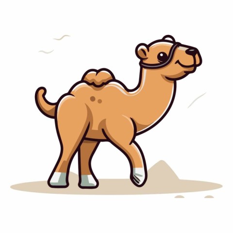 Cute cartoon camel isolated on a white background.