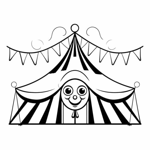 circus tent happy cartoon vector illustration graphic design in