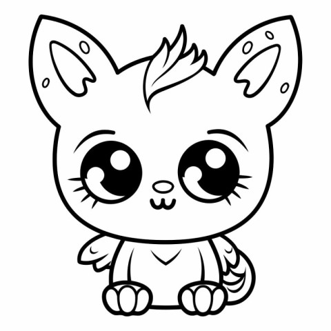 cute little cat kawaii character vector illustration design vect