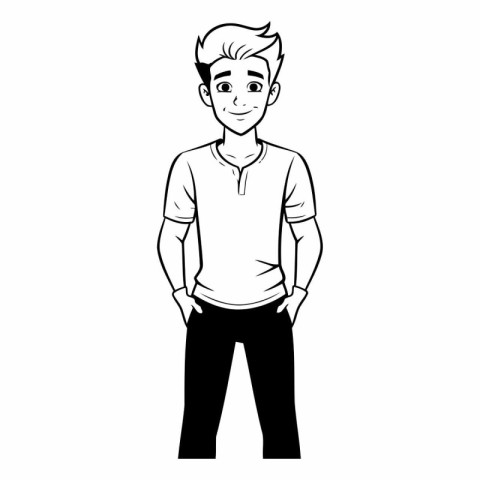 young man avatar cartoon character vector illustration graphic d