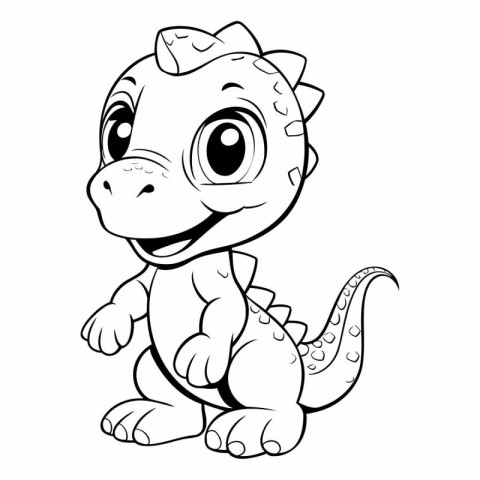 Cute baby Dinosaur - Coloring book for children