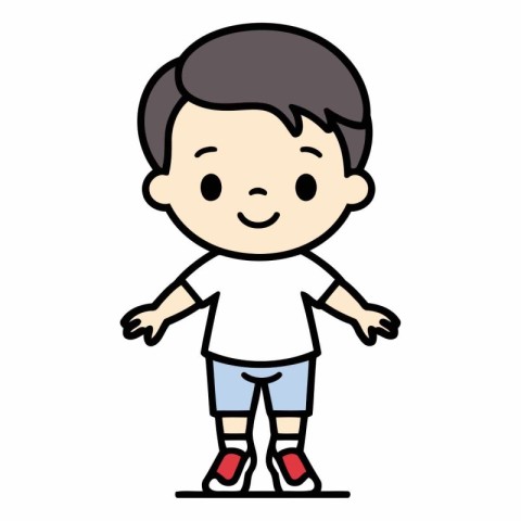 cute little boy avatar character vector illustration designicon