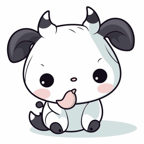 Cute cartoon cow isolated on a white background.