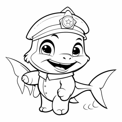 Coloring book for children: sea robber (policeman)