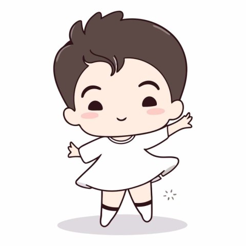 cute little boy dancing ballet cartoon vector design illustratio