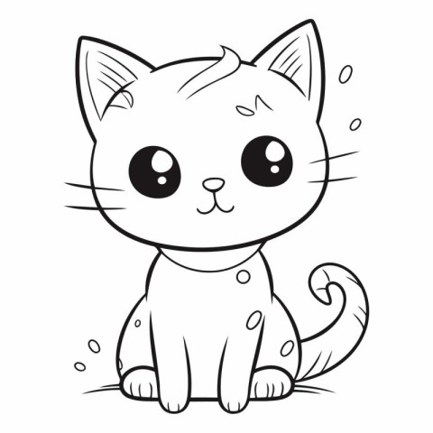 Cute cartoon cat. Coloring book for children.