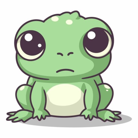 Frog character cartoon vector illustration. Cute green frog masc