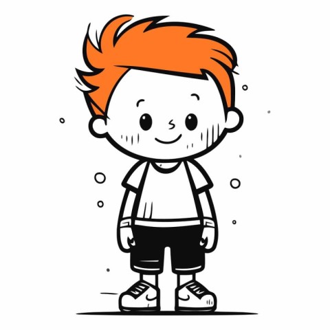 Funny little boy cartoon character for your design.