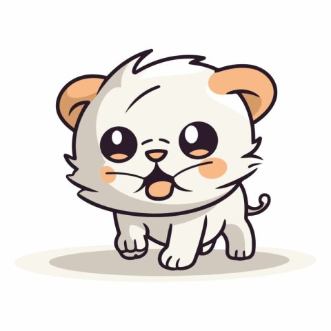 Cute cartoon dog isolated on a white background.