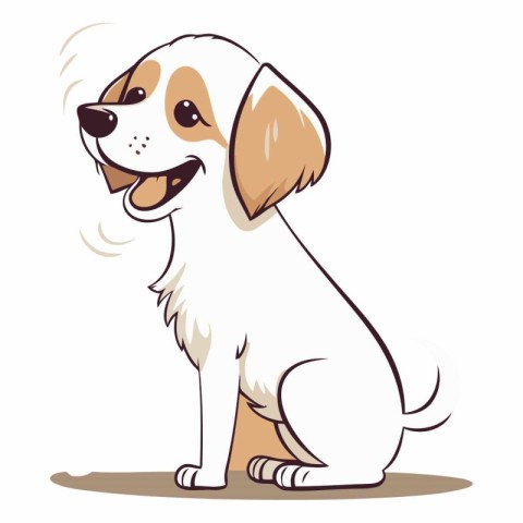 Cute cartoon dog isolated on a white background.