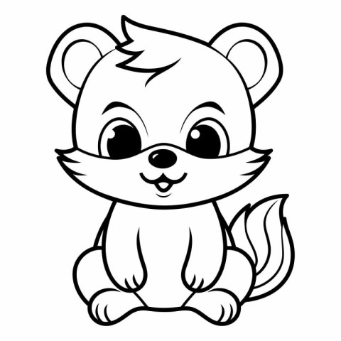 Cute cartoon chipmunk for coloring book.