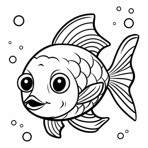 Coloring book for children: goldfish. Coloring page.