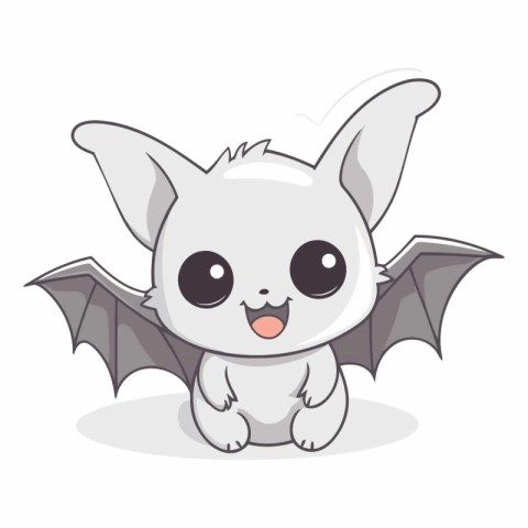 Cute cartoon bat isolated on a white background.