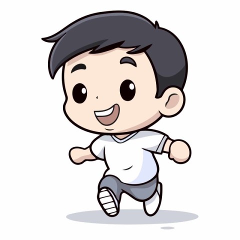 Cute Boy Running - Cartoon Vector IllustrationÃ¯Â»Â¿