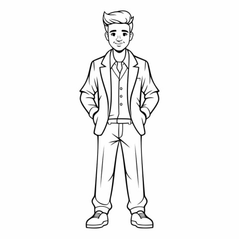 Handsome young man in casual clothes cartoon vector illustration