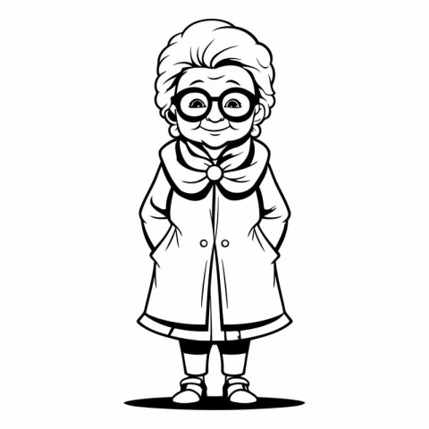 Grandmother Cartoon Mascot Vector Illustration. Grandparent Cart