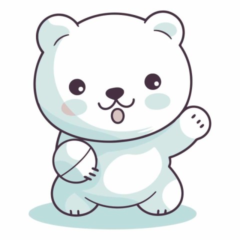 cute little bear cartoon vector illustration graphic design vect