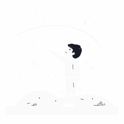 Vector illustration of a man doing yoga in the snow. Flat style.